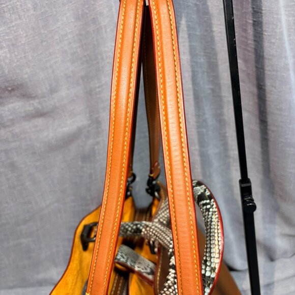 Coach Rogue Bag 36 With Colorblock Snake C4557 Python Black Copper 1941 Saddle - Picture 10 of 11